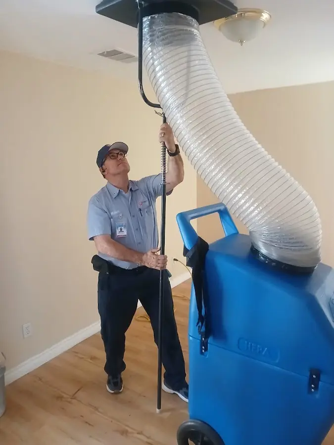 Mini Split Installation technician using HEPA equipment in Callaway